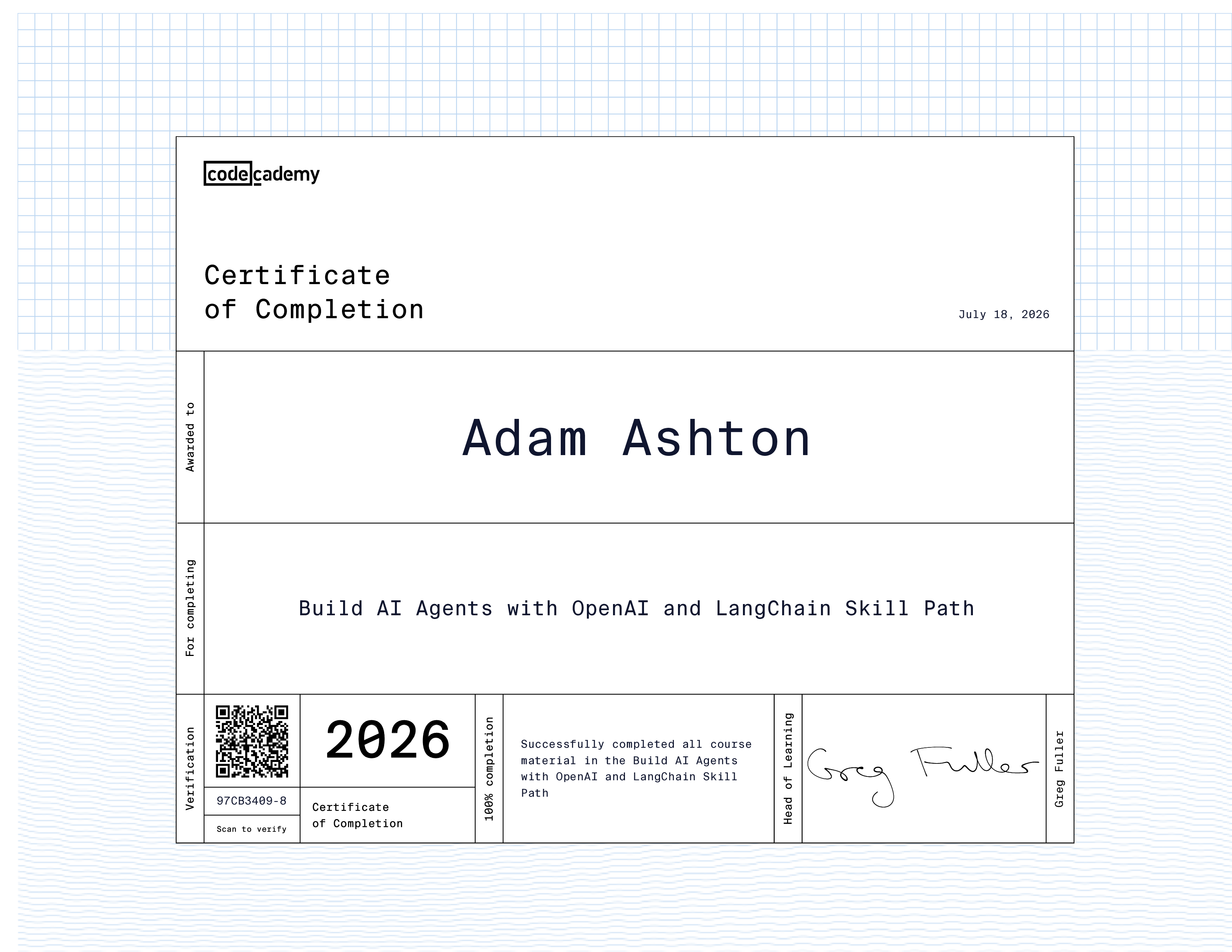 Building Agents certificate