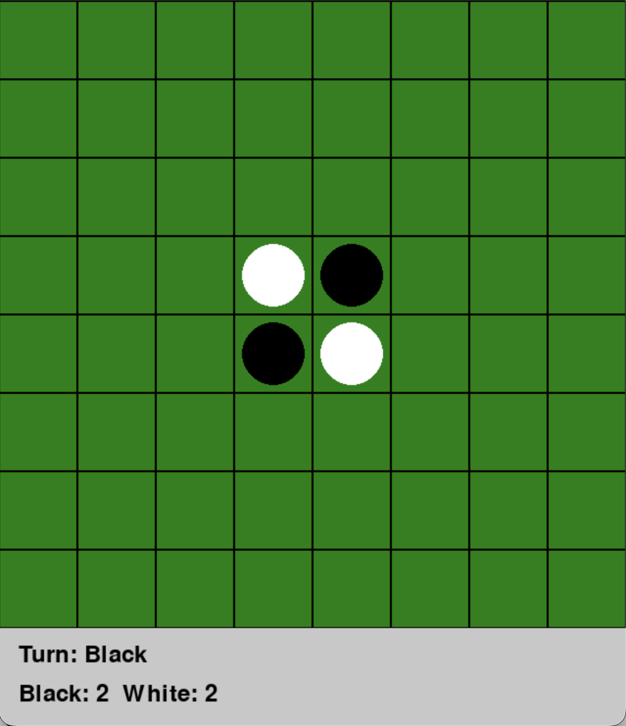 Othello game start screenshot
